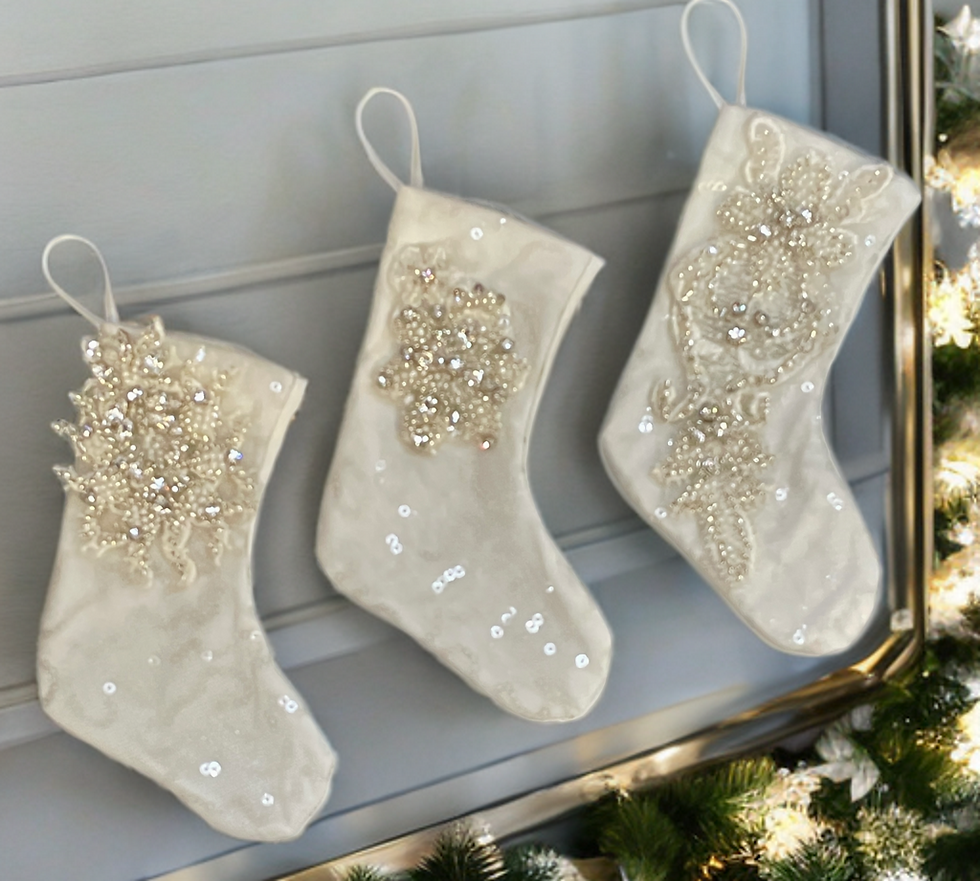 Thumbnail: Our handcrafted stockings offer sophisticated, timeless style for your holiday decor.