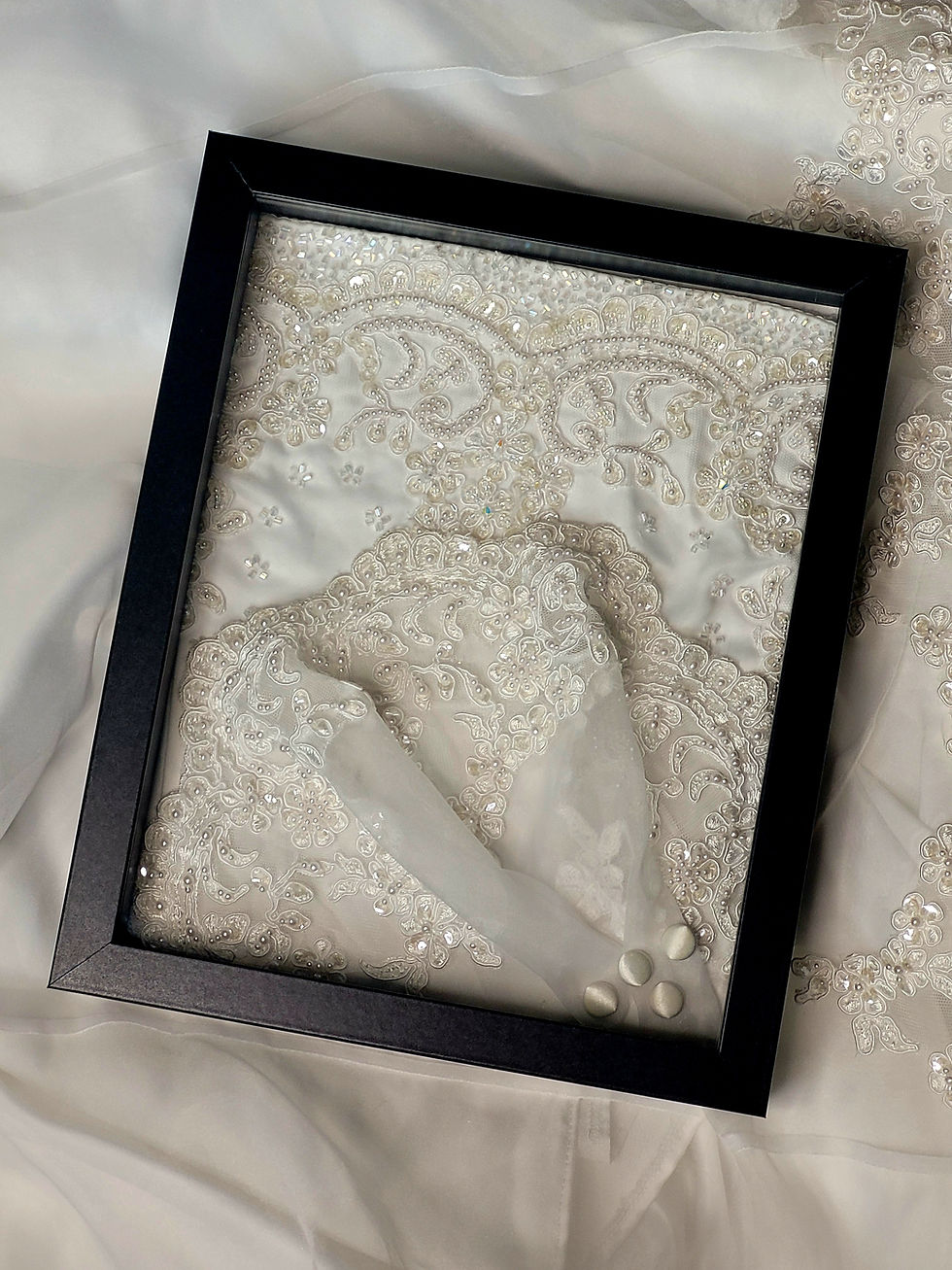 Thumbnail: Turn your wedding memories into a work of art with Old Soul Bridal’s Shadow Box.