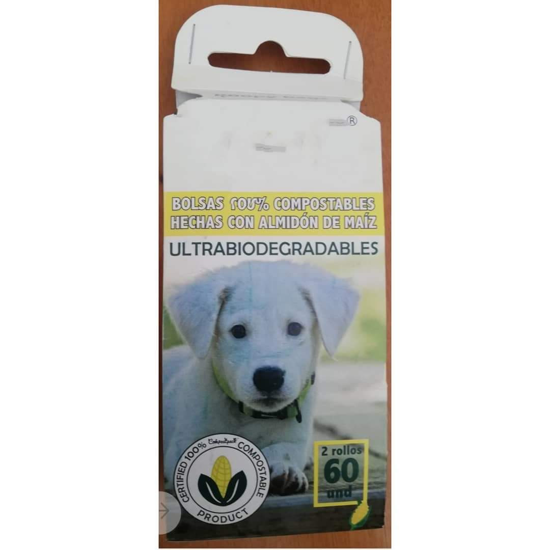 BOLSAS BIODEGRADABLES A BASE DE MAIZ PARA HECES DE MASCOTAS