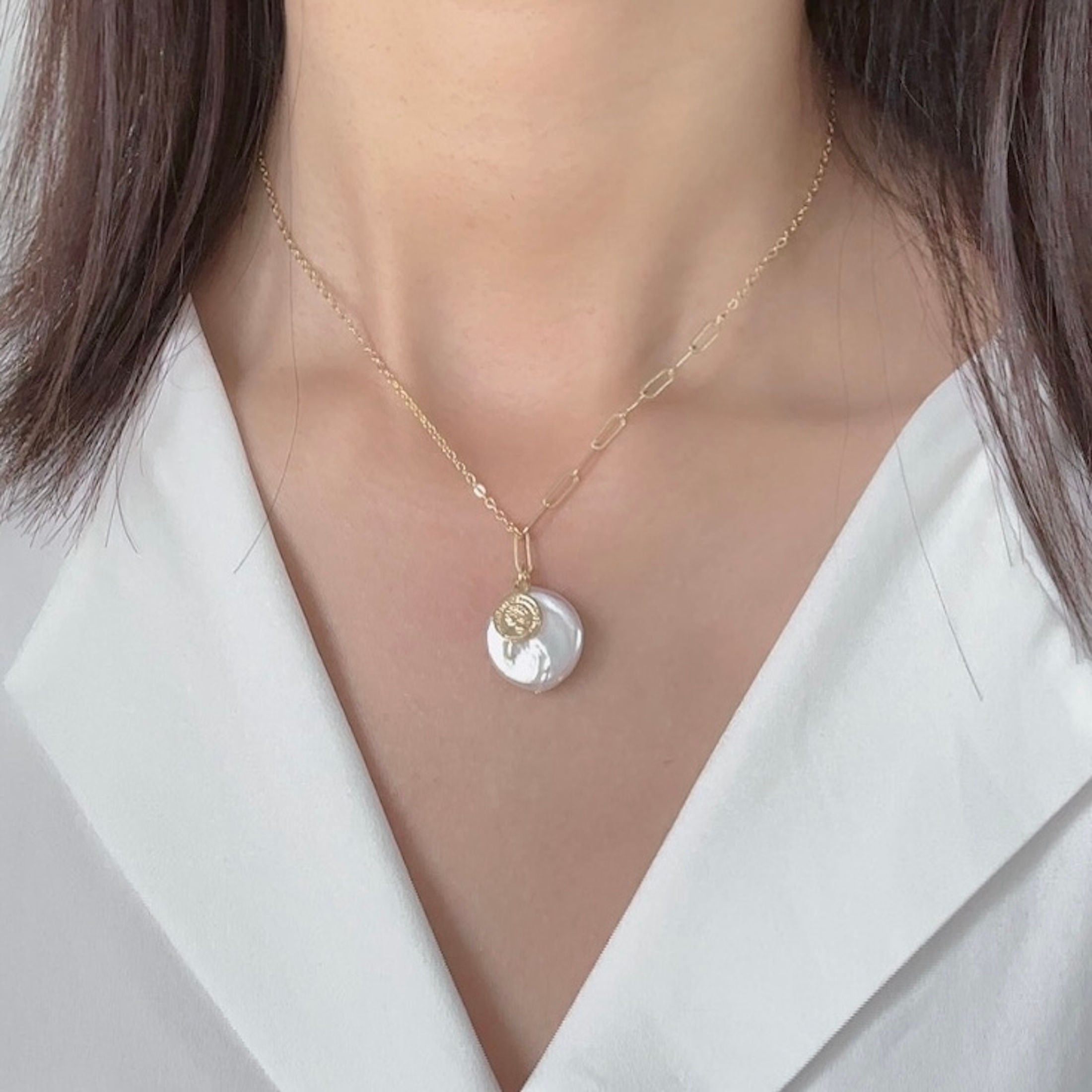 Cielo - Coin Baroque Pearl Necklace