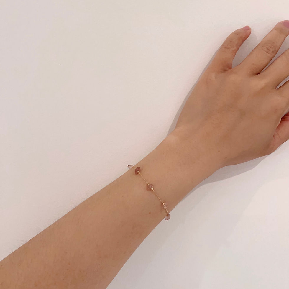 Thumbnail: Semesta - Strawberry Quartz Chain Bracelet