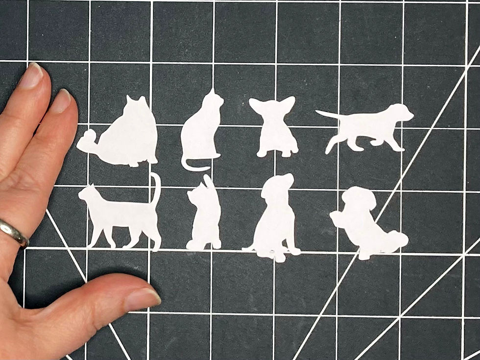 Thumbnail: Miniature Puppy Kitten Dog Cat Tracing Templates Set of 8