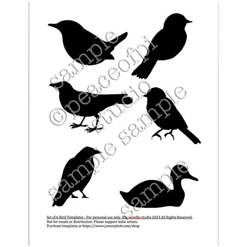 6 Bird Tracing Templates Instant Download PDF | Jo Morphett
