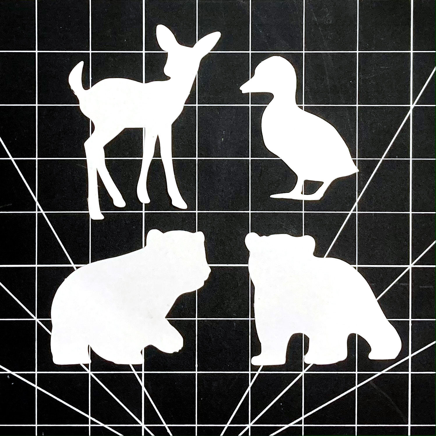 Baby Bear Cub Fawn Duckling Tracing Templates Set of 4