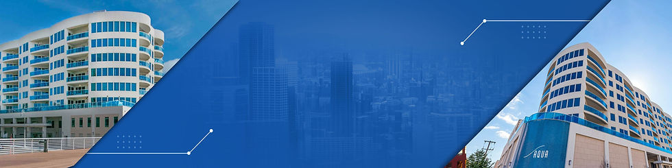 Buildings and abstract blue design with graphics, showing a professional organization.