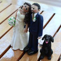 custom made wedding cake topper with dog