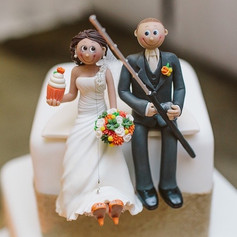 custom made fishing wedding cake topper