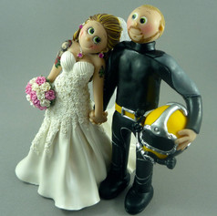 Diving wedding cake topper