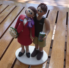flight attendant wedding cake topper