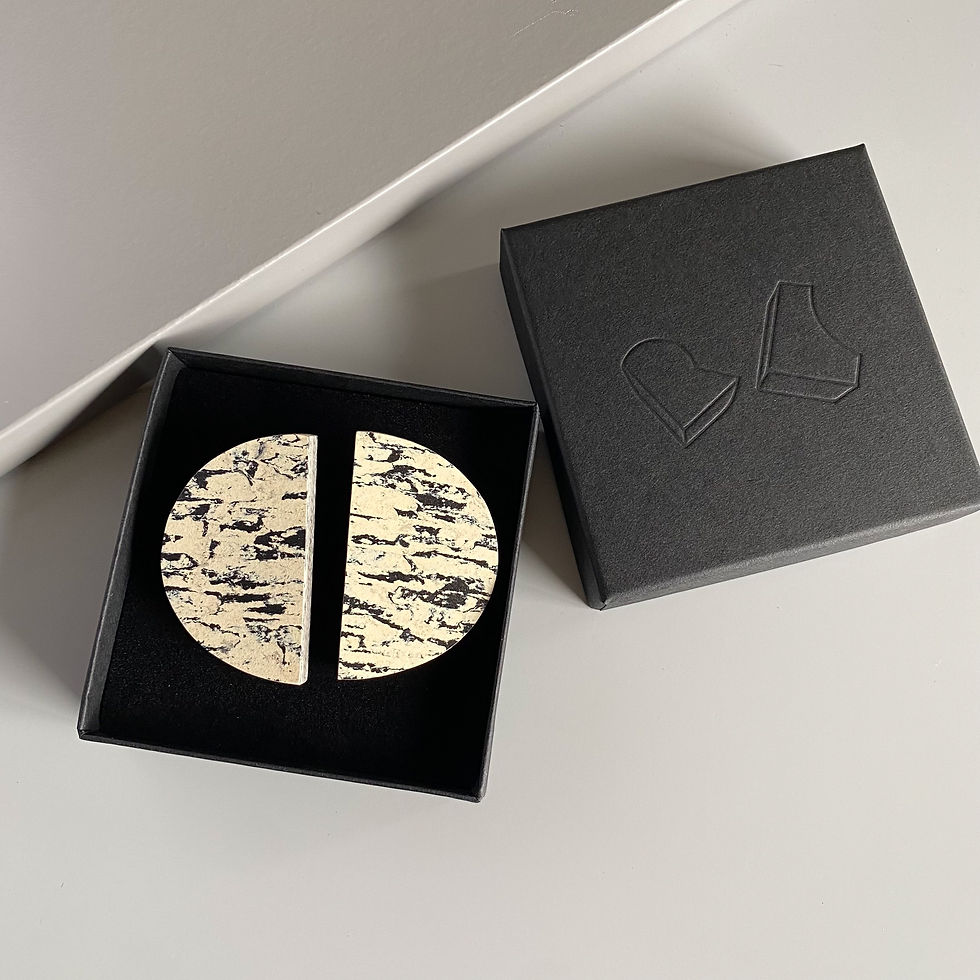 Thumbnail: WS Semi oval earrings - Print