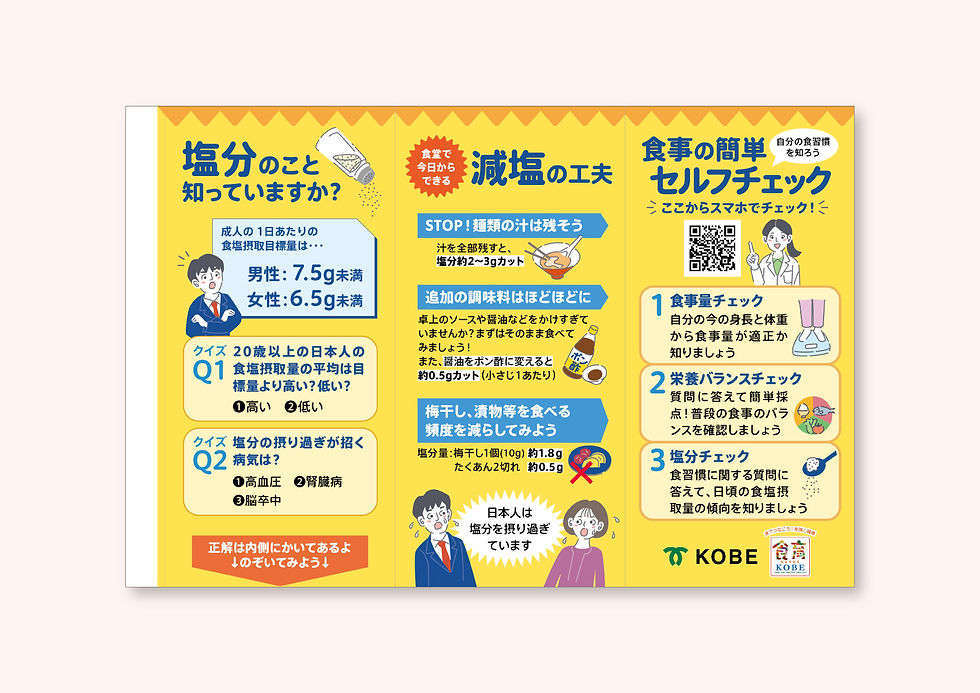 減塩啓発の三角柱POP