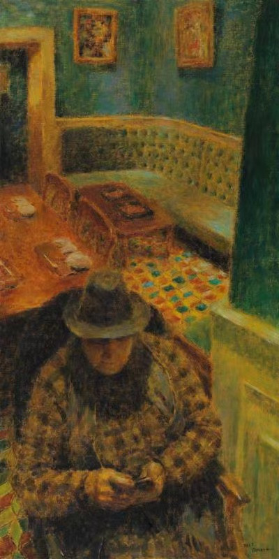 Looking at the phone 看手机的男人 100x50cm 2012
