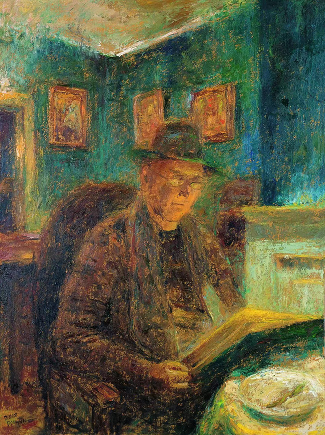 Man looking at menu 看菜单的男人 80x60cm 2012