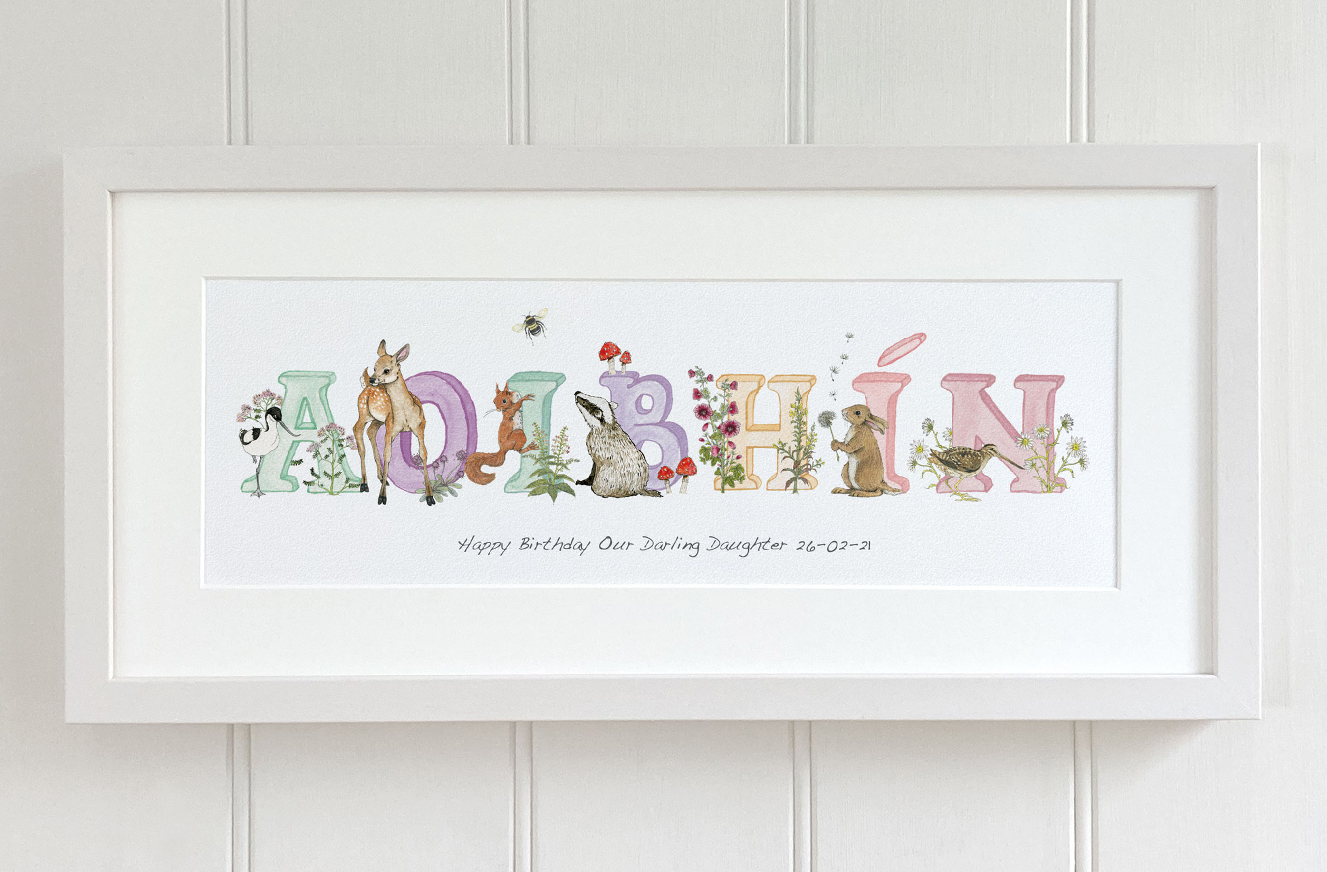 Irish Language Alphabet Personalised Name (Pastels)