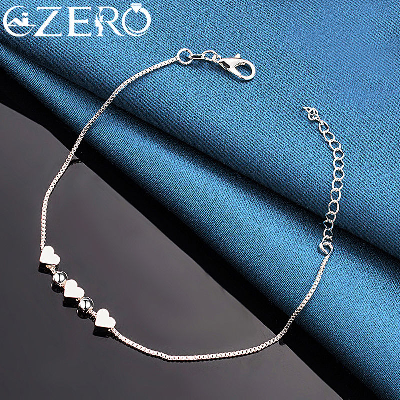 Miniatura: Pulseira Feminina com Corações em Prata 925 e Banho Ouro 18K