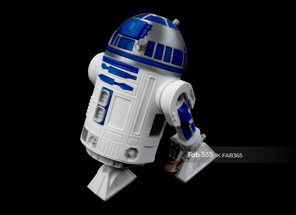 Boneco R2-D2 (Star Wars) impresso em 3D