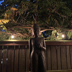 GS Standing Buddha 48%22 Antique Prayer