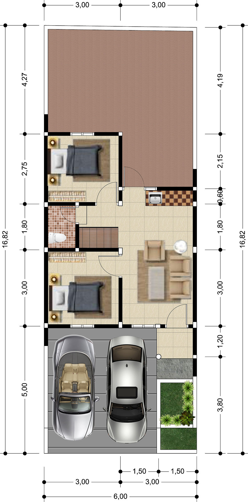 denah type 65 lt 1 GRAND ORCHID
