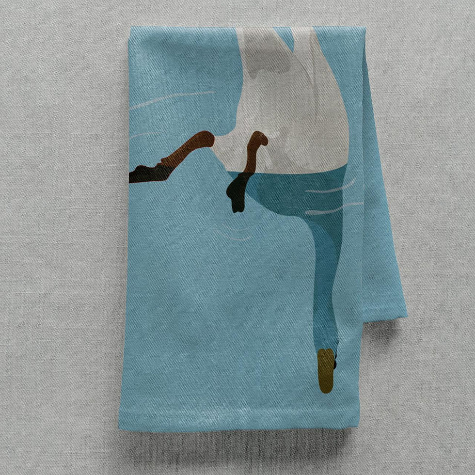Miniature : Diving Swan - Tea Towel