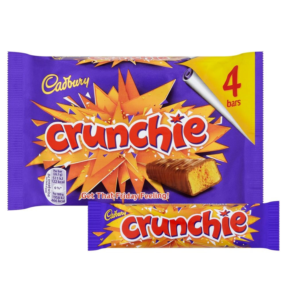 Cadbury Crunchie Chocolate Bars 4 Pack