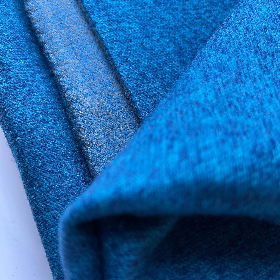 Thumbnail: Set of pure cashmere cushion cover & blanket/blue 