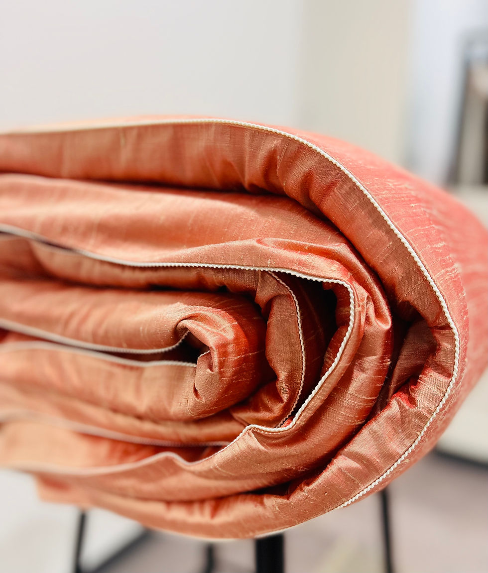 Vintage silk bottom of bed duvet cover