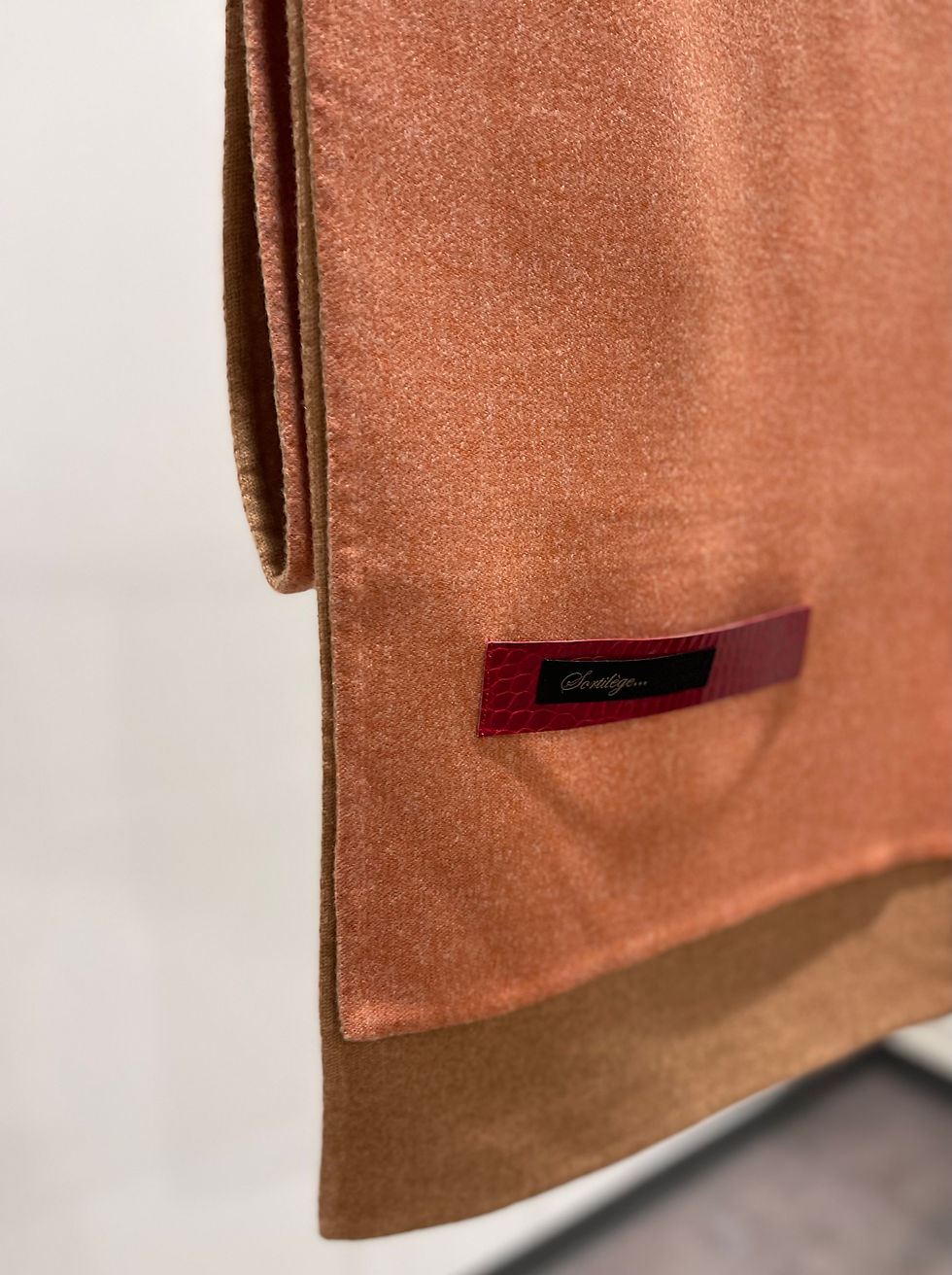 Thumbnail: Pure cashmere long scarf/burn orange