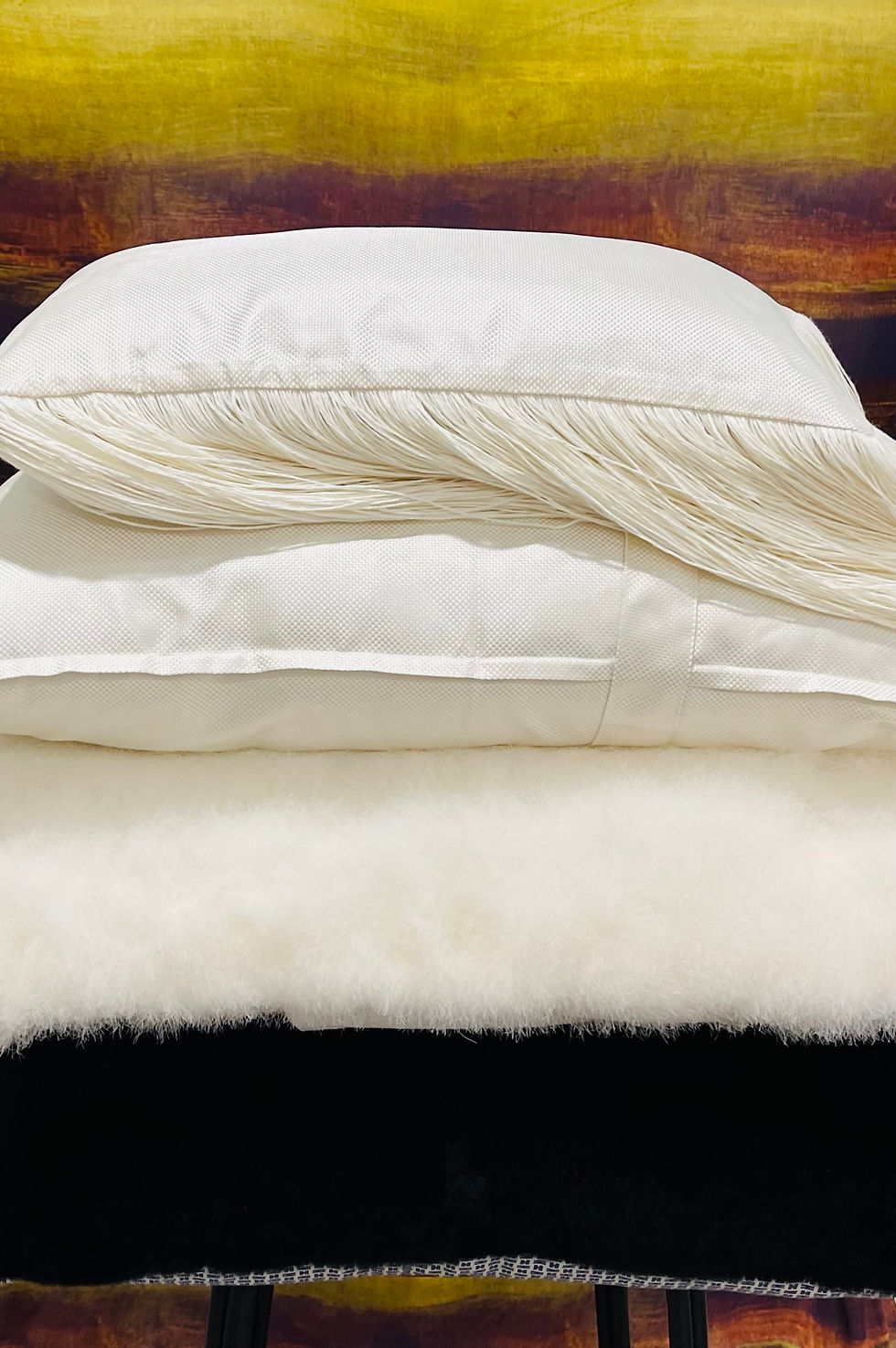 Thumbnail: Black Mink fur cushion