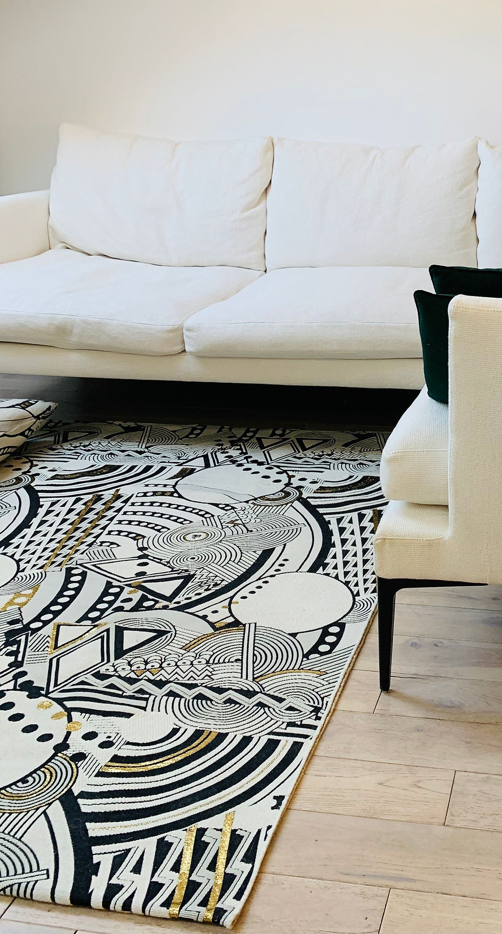 Thumbnail: Cushion cover jacquard LANVIN/ivory & black