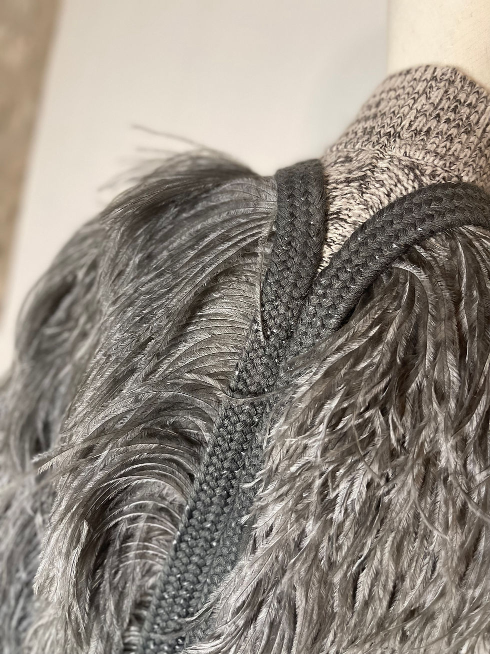 Thumbnail: Gray ostrich feather cape
