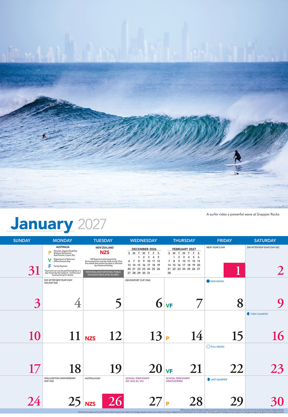 Thumbnail: Calendar 2027 335x242mm The Gold Coast - CA731 - image 3