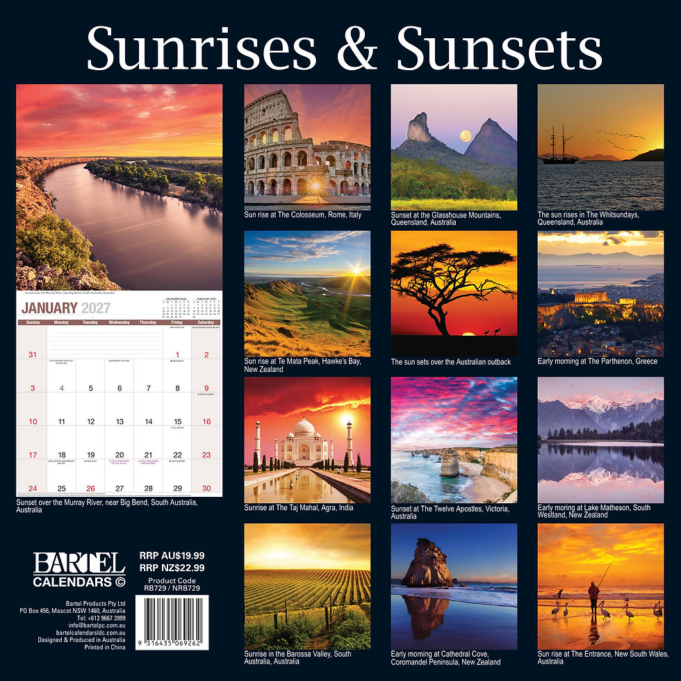 Calendar 2027 300x300mm Sunrises & Sunsets - RB729 - image 2