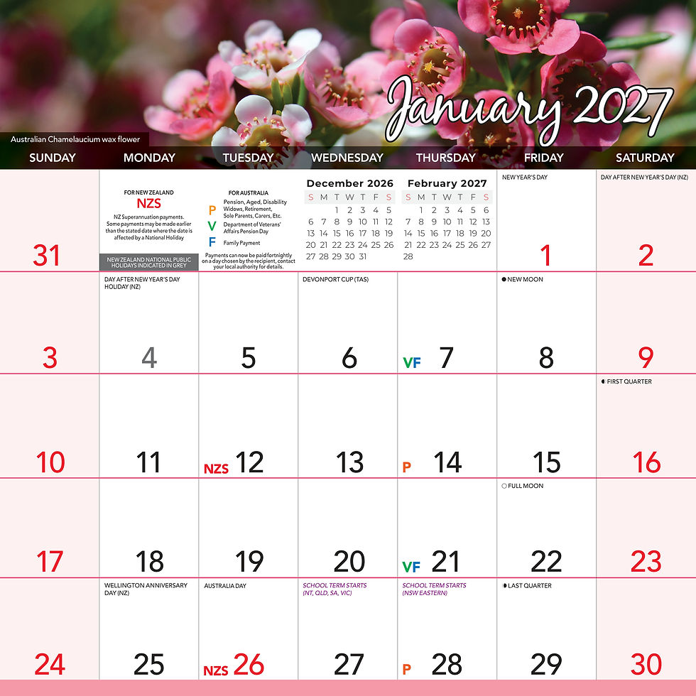 Calendar 2027 Magnetic 300x300mm Wildflowers - MC701 - image 2