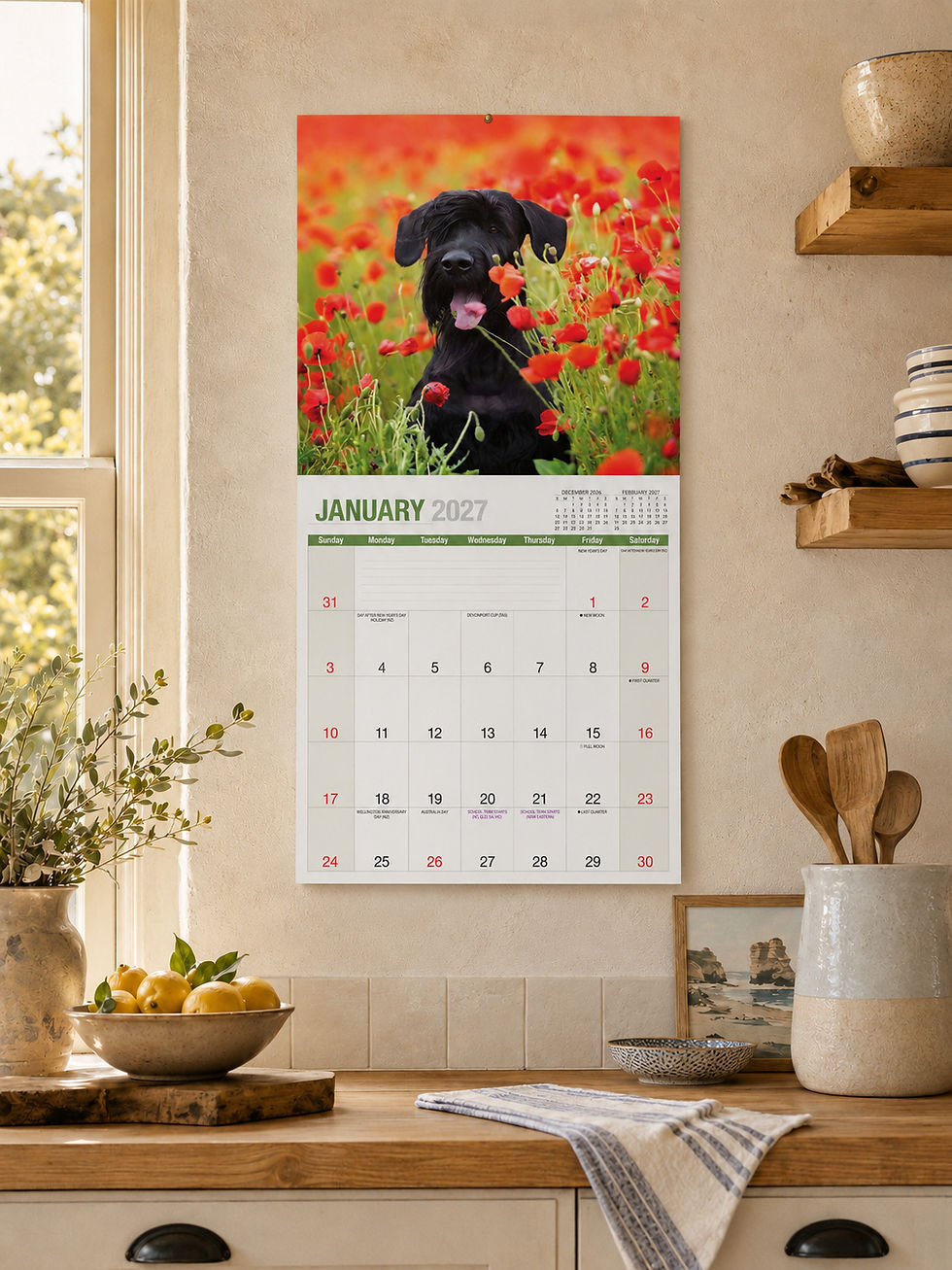 Thumbnail: Calendar 2027 300x300mm Adorable Dogs - RB718 - image 4