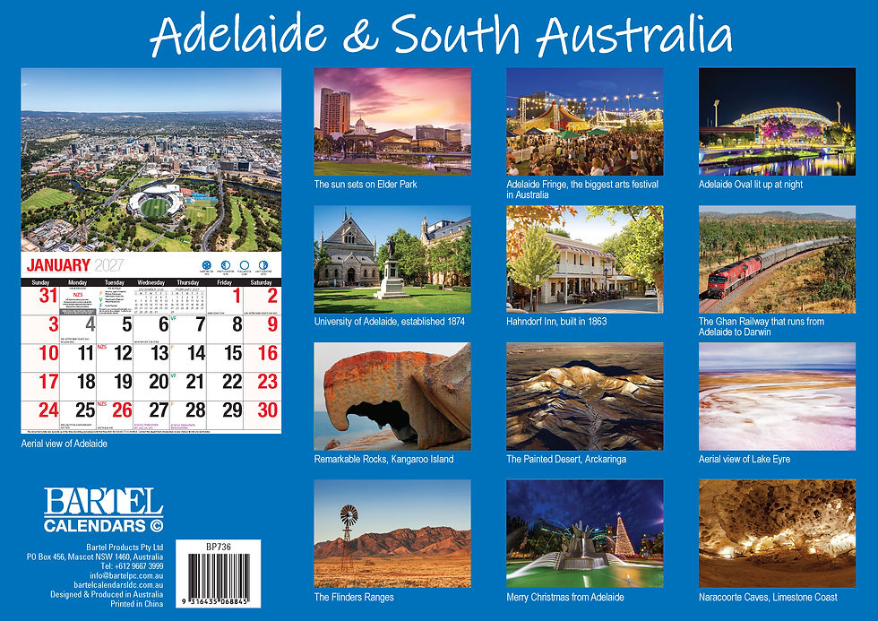 Thumbnail: Calendar 2027 Big Print Adelaide & South Australia - BP736 - image 2