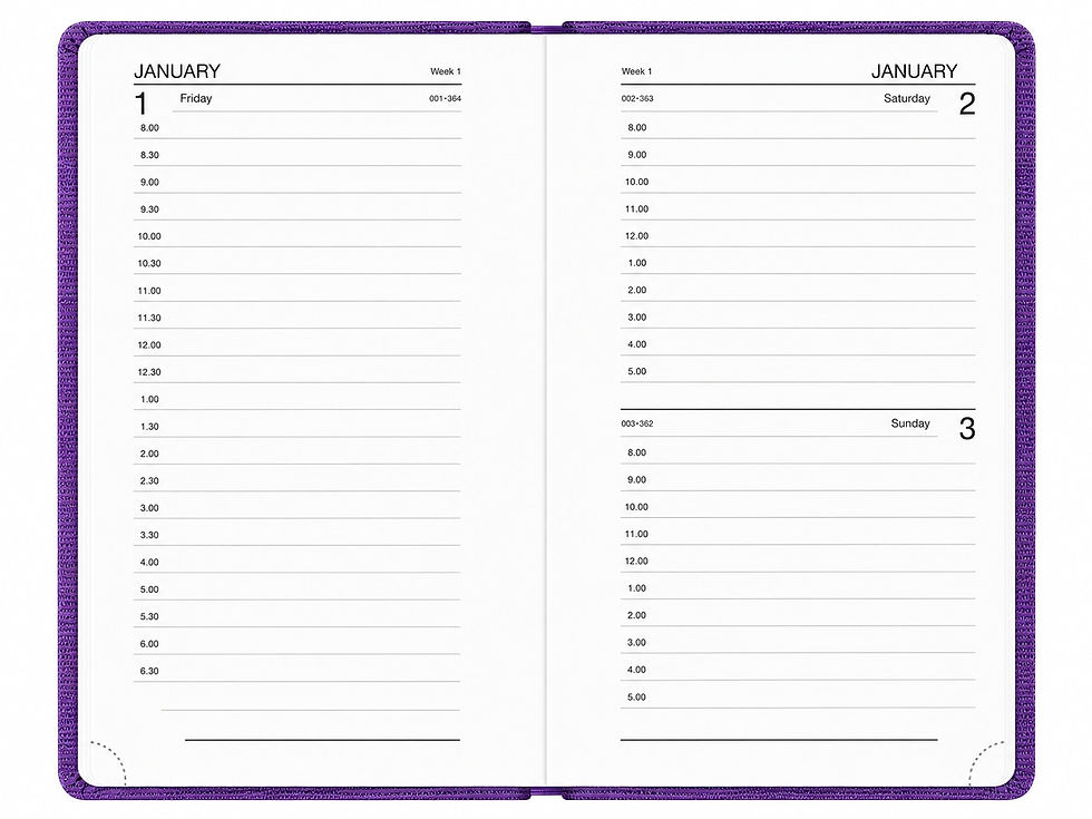 Thumbnail: Becall Bound Diary B6 Day to Page - Purple - BB61PU - image 2