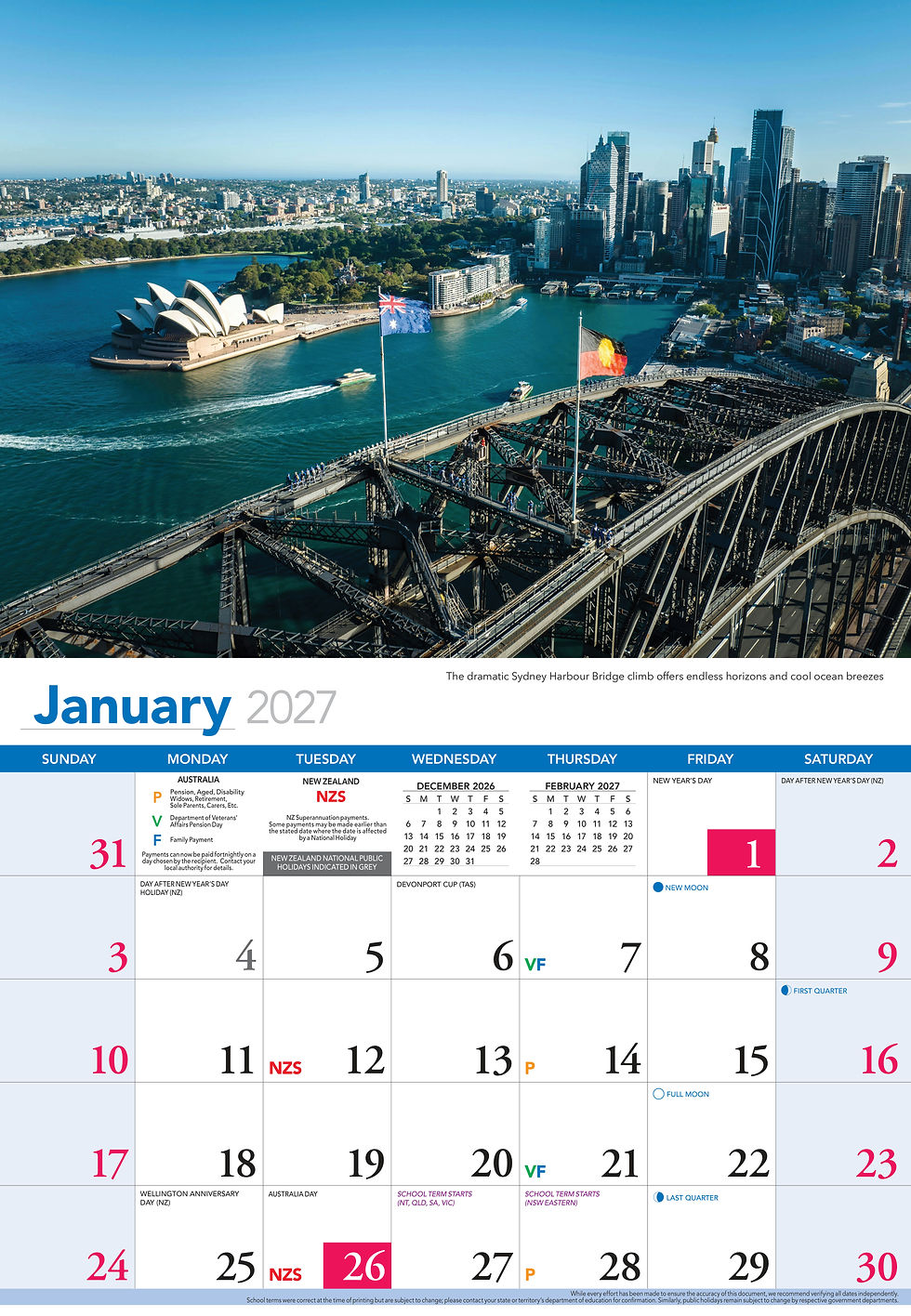 Thumbnail: Calendar 2027 335x242mm Above Sydney - CA719 - image 3