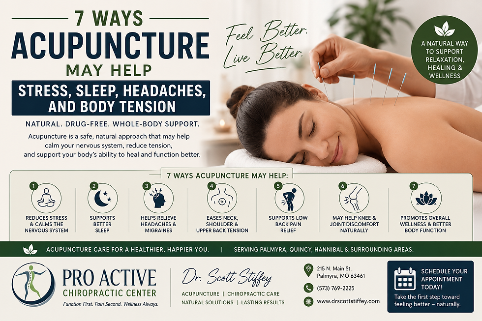 7 Ways Acupuncture May Help Stress, Sleep, Headaches, and Body Tension Near Palmyra, MO, Quincy, IL, and Hannibal, MO