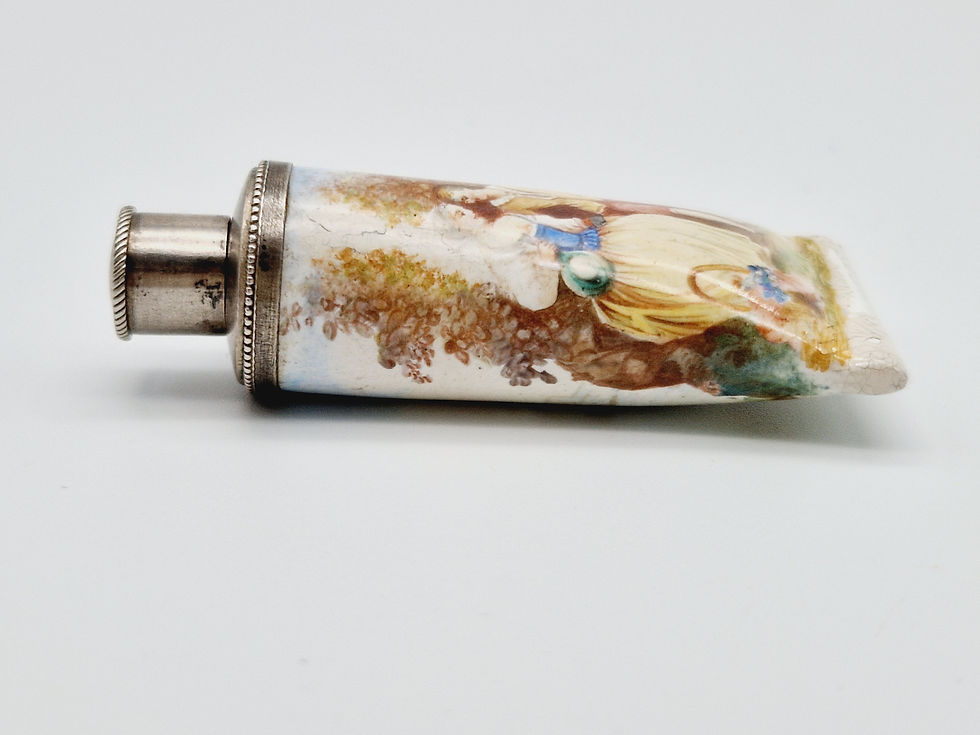 Miniatura: Flakon, Parfumflasche, Emaille, Silber, Art Deco, Argent 