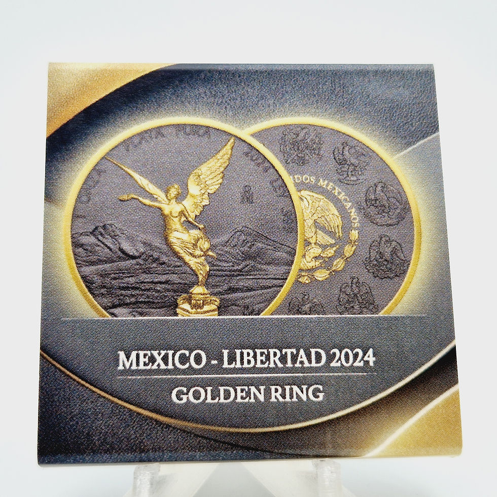 Miniaturbild: 2024 Mexiko Libertad 1 oz Silber 999 Golden Ring Ruthenium limitiert 700