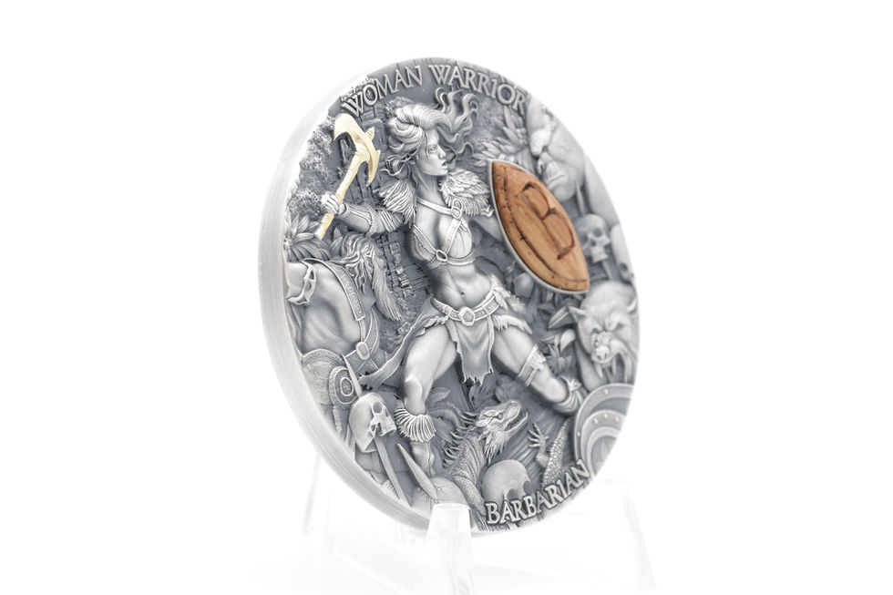 Miniaturbild: 2024 Barbarian – Woman Warrior – 2 Oz Silbermünze – Antique Finish