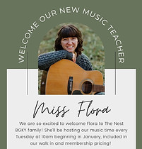 Flora Nye, music teacher at The Nest, Bowling Green, KY family lounge space