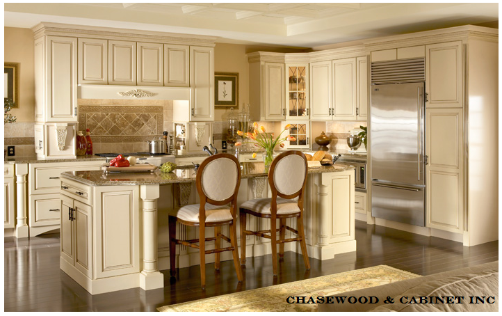 Mushroom White Chaes Wood Cabinet