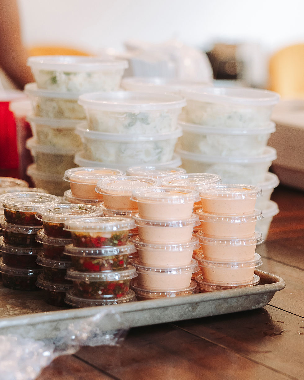 Sauces and potato salad