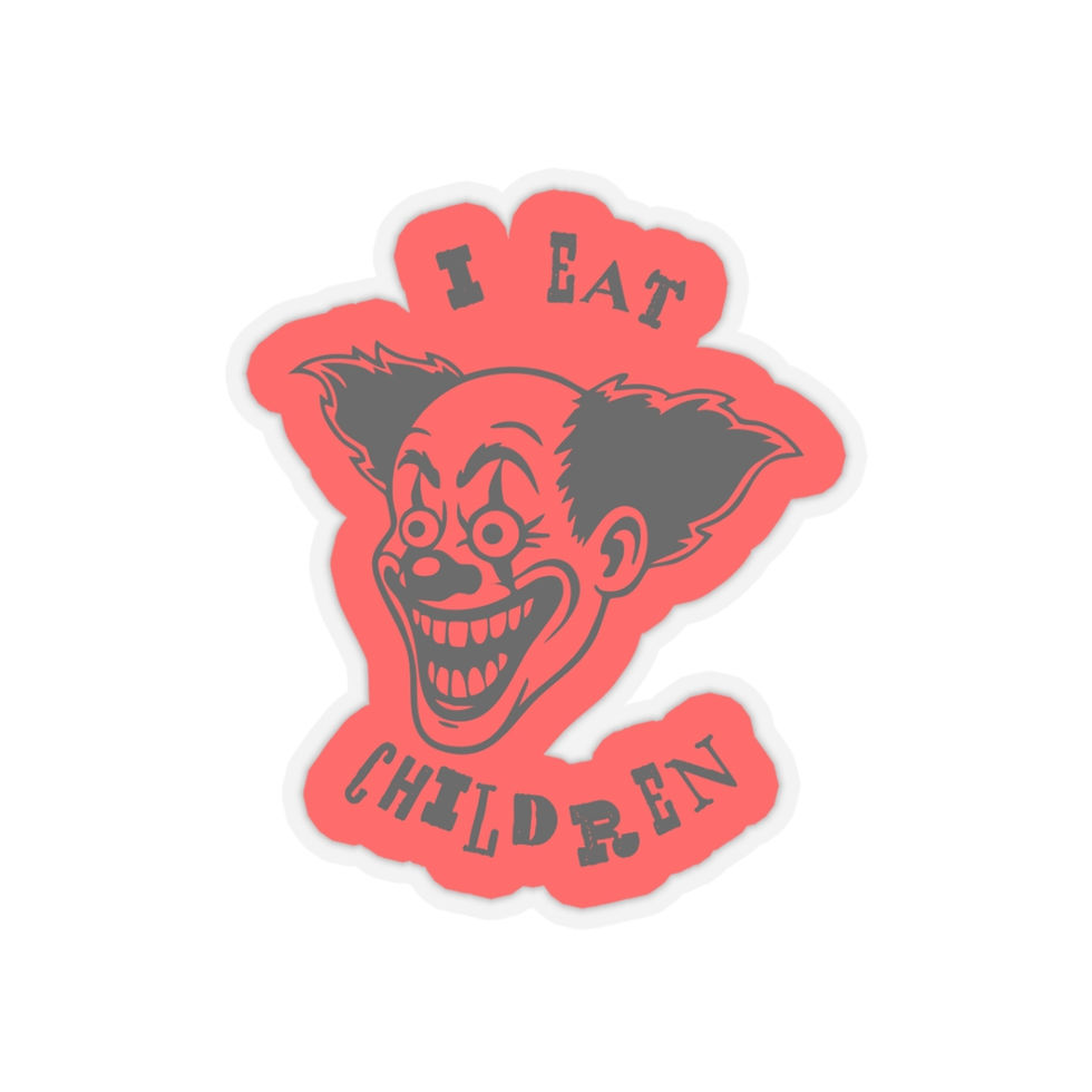 Thumbnail: I Eat Children - Creepy Clown Kiss-Cut Stickers