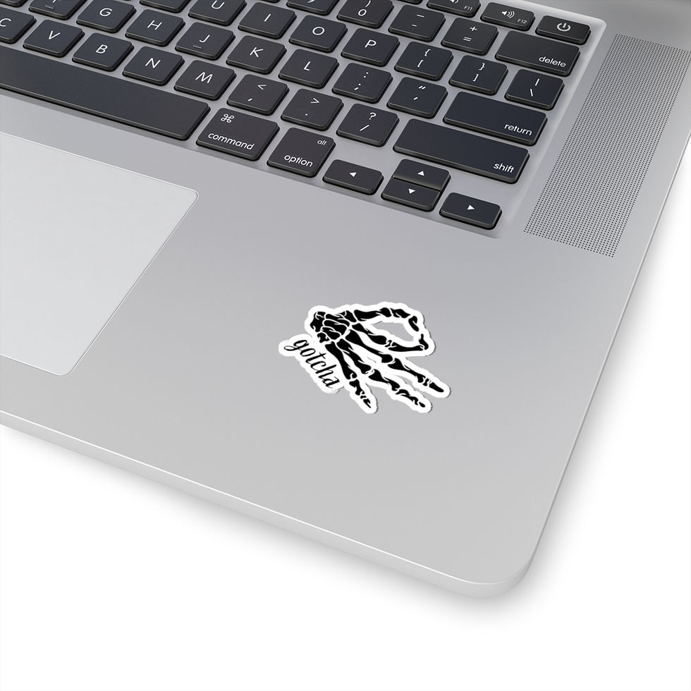 Thumbnail: Gotcha! Skeleton Creepy Goth Funny Kiss-Cut Stickers