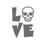 Thumbnail: LOVE Skull Goth Dark Kiss-Cut Stickers