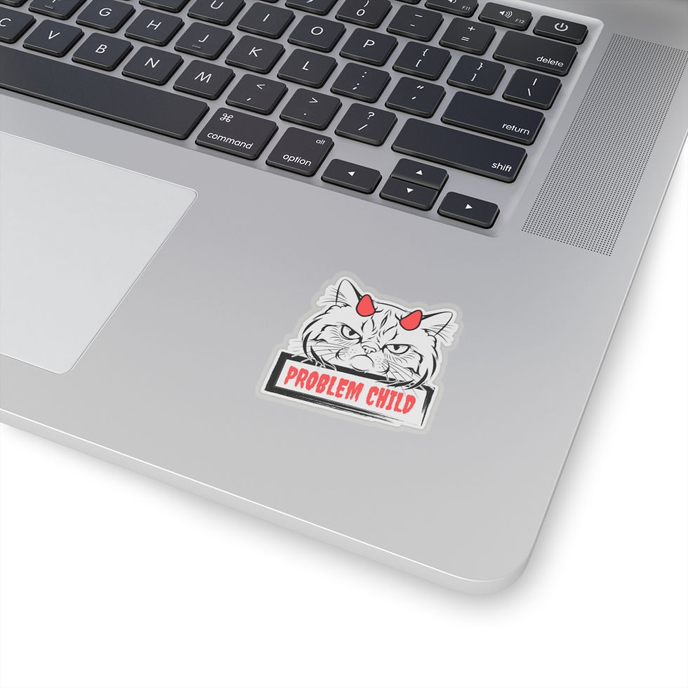Thumbnail: Problem Child - Cat Devil Humor Horror Funny Kiss-Cut Stickers