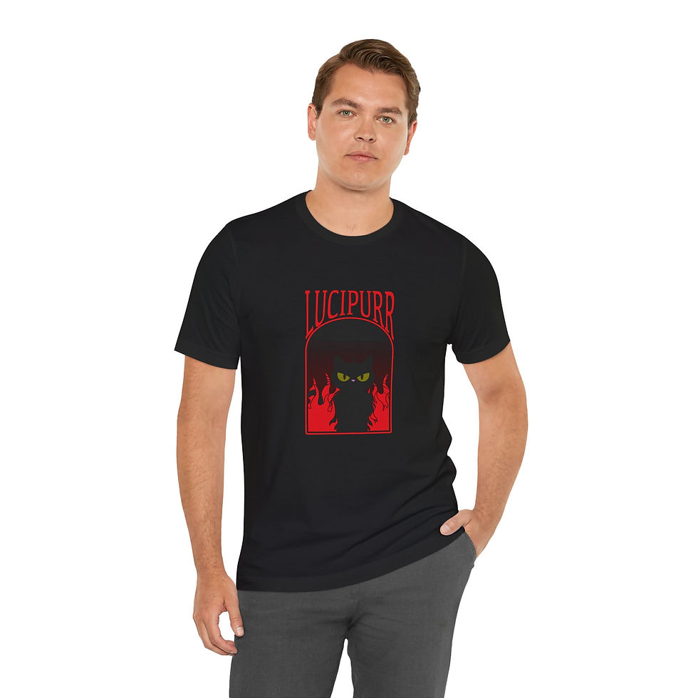 Thumbnail: Lucipurr Black Cat Trending Shirt, Funny Tee, Unisex Jersey Short Sleeve Tee