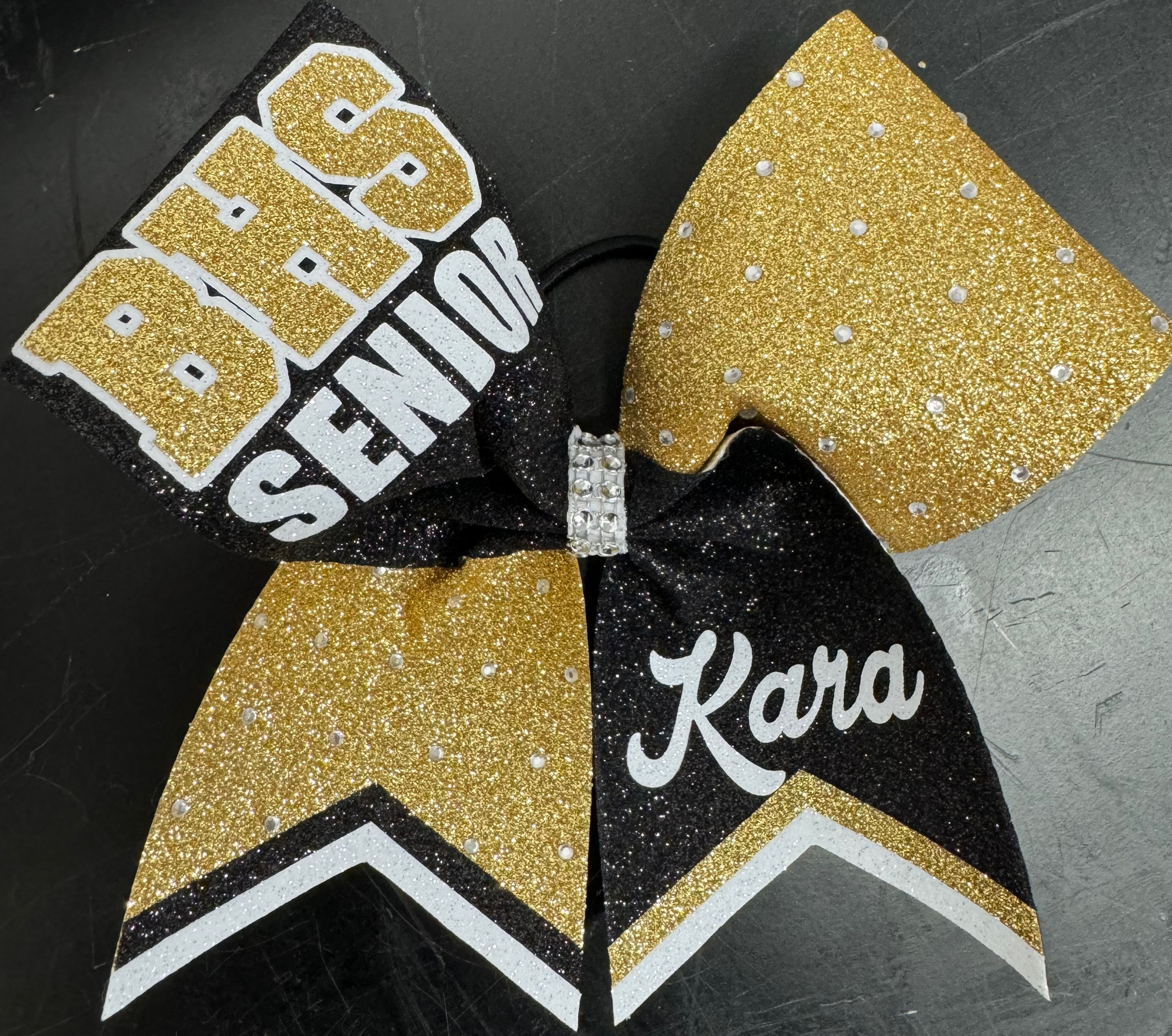 Glitter Tiktok Senior Rhinestone Cheer Bow